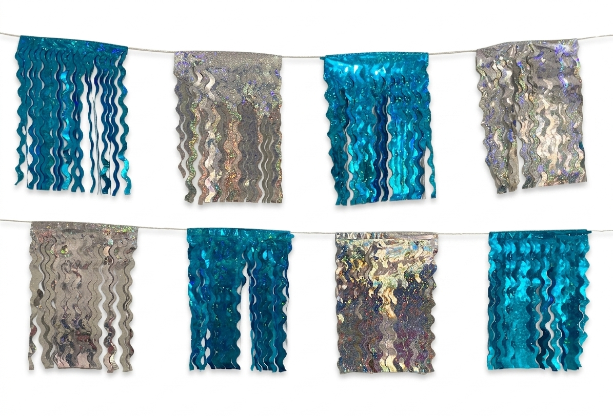 ENRRAMADAS HAWAIANAS AZUL CON PLATA